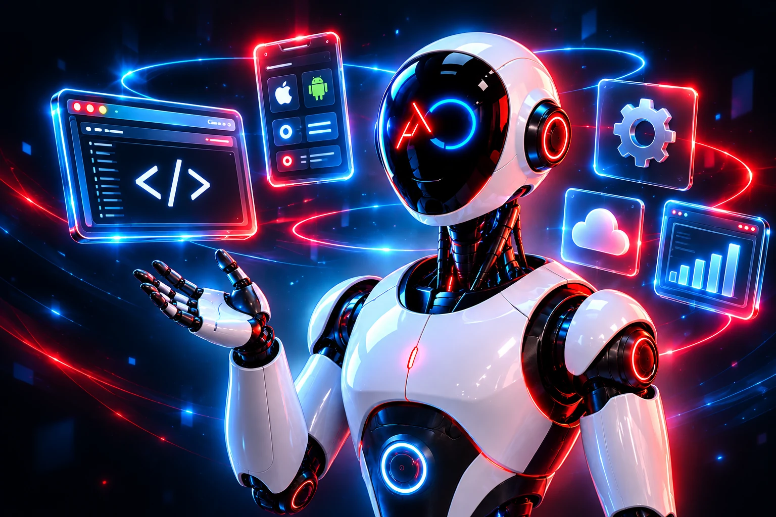 Le robot AminoDev présente les expertises web, mobile et cloud