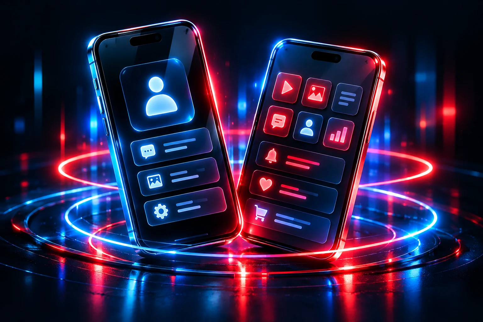 Applications mobiles — illustration 3D AminoDev