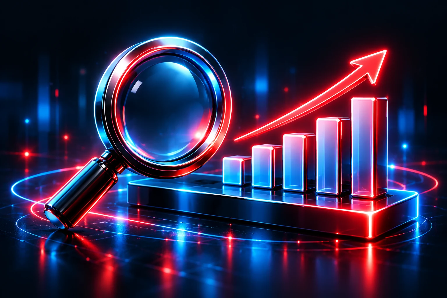 SEO & visibilité — illustration 3D AminoDev