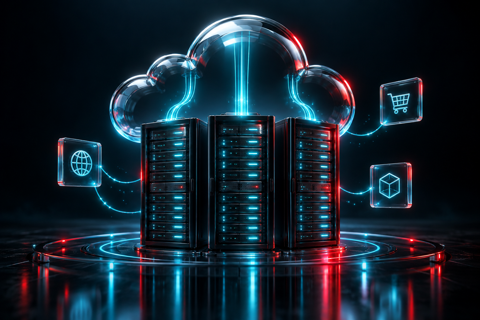 Illustration d’hébergement cloud
